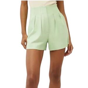 New Veronica Beard Pistachio Green Gables Shorts Pleat Front Sz 14